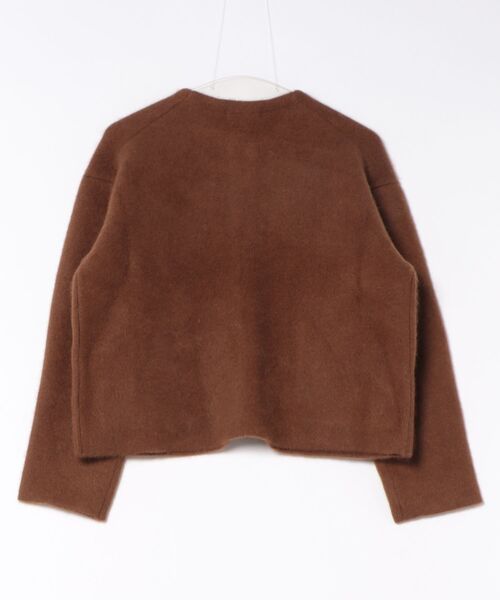 LE SOUK（ルスーク）の「ラクーン接結編みニットブルゾン（カーディガン/ボレロ・レディース・チャコールグレー/ブラウン・フリー）」の3枚目の写真
