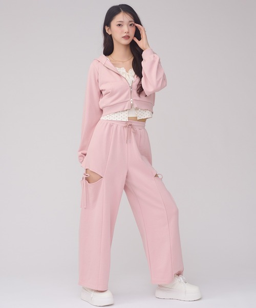 Ambre Neige（アンブルネージュ）の「side ribbon sweat pants / サイドリボンスウェットパンツ（スウェットパンツ・レディース・ピンク/杢グレー/ブラック・FREE）」の12枚目の写真