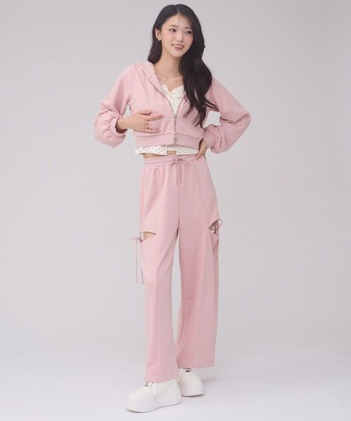 Ambre Neige（アンブルネージュ）の「side ribbon sweat pants / サイドリボンスウェットパンツ（スウェットパンツ・レディース・ピンク/杢グレー/ブラック・FREE）」の11枚目の写真
