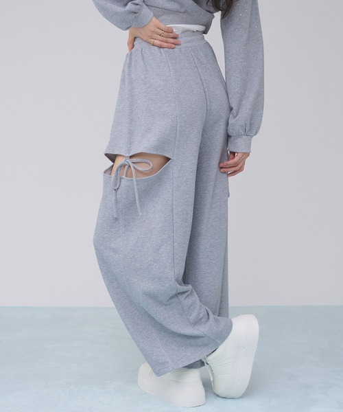 Ambre Neige（アンブルネージュ）の「side ribbon sweat pants / サイドリボンスウェットパンツ（スウェットパンツ・レディース・ピンク/杢グレー/ブラック・FREE）」の17枚目の写真