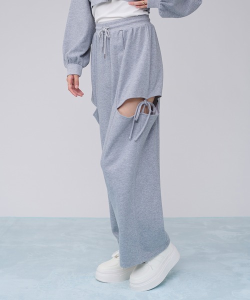 Ambre Neige（アンブルネージュ）の「side ribbon sweat pants / サイドリボンスウェットパンツ（スウェットパンツ・レディース・ピンク/杢グレー/ブラック・FREE）」の21枚目の写真