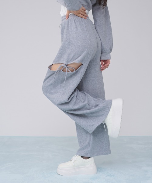 Ambre Neige（アンブルネージュ）の「side ribbon sweat pants / サイドリボンスウェットパンツ（スウェットパンツ・レディース・ピンク/杢グレー/ブラック・FREE）」の19枚目の写真
