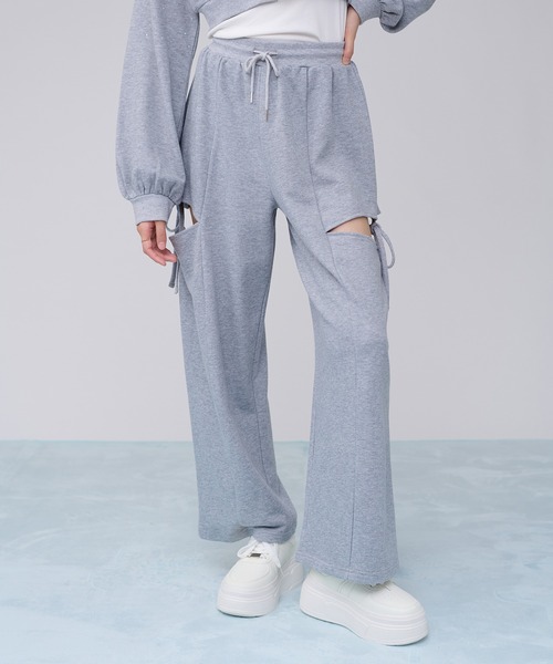 Ambre Neige（アンブルネージュ）の「side ribbon sweat pants / サイドリボンスウェットパンツ（スウェットパンツ・レディース・ピンク/杢グレー/ブラック・FREE）」の18枚目の写真