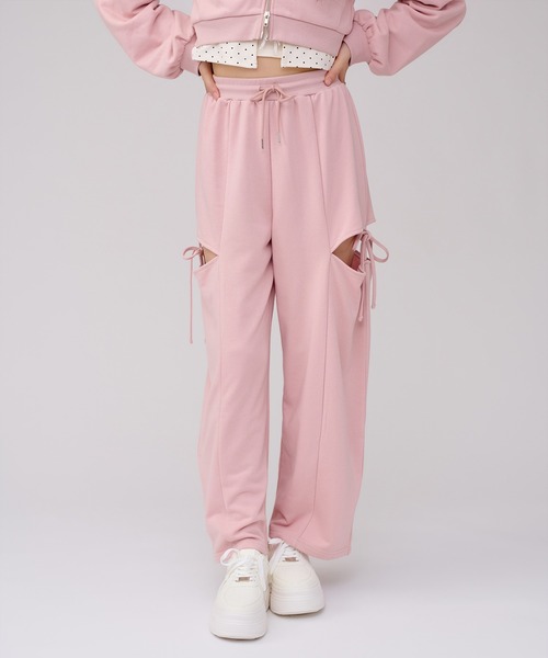 Ambre Neige（アンブルネージュ）の「side ribbon sweat pants / サイドリボンスウェットパンツ（スウェットパンツ・レディース・ピンク/杢グレー/ブラック・FREE）」の5枚目の写真