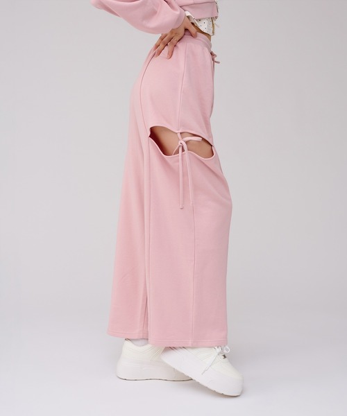 Ambre Neige（アンブルネージュ）の「side ribbon sweat pants / サイドリボンスウェットパンツ（スウェットパンツ・レディース・ピンク/杢グレー/ブラック・FREE）」の4枚目の写真