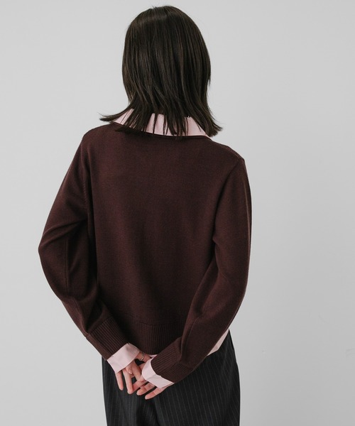 SENSE OF PLACE by URBAN RESEARCH(センスオブプレイスバイアーバンリサーチ)の「『洗濯可』プレートツキシャツドッキングニットカーディガン(カーディガン/ボレロ・レディース・ブラウン/ネイビー/グレー・ONE)」の19枚目の写真
