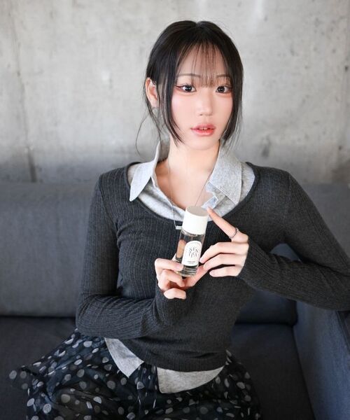 TWEE(トゥウィー)の「ベルロットツートンレイヤーニット(ニット/セーター・レディース・ブルーグリーン/バーガンディー・FREE)」の18枚目の写真