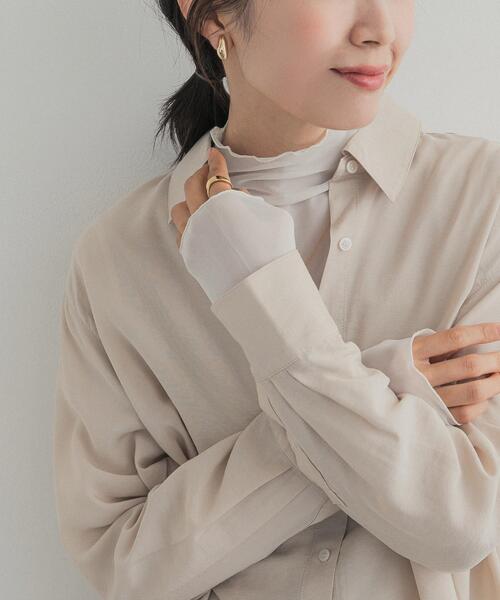 URBAN RESEARCH DOORS（アーバンリサーチドアーズ）の「ハイネックチュールインナー（Tシャツ/カットソー・レディース・オフホワイト/ドット/ブラウン・FREE）」の2枚目の写真