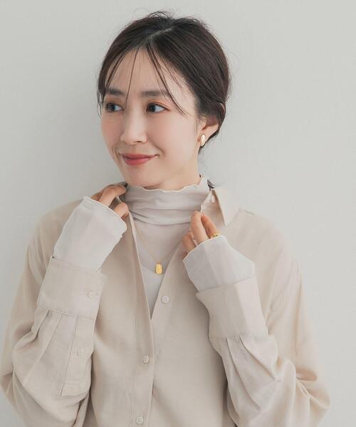 URBAN RESEARCH DOORS（アーバンリサーチドアーズ）の「ハイネックチュールインナー（Tシャツ/カットソー・レディース・オフホワイト/ドット/ブラウン・FREE）」の21枚目の写真