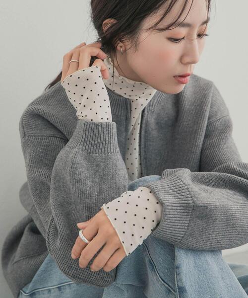 URBAN RESEARCH DOORS（アーバンリサーチドアーズ）の「ハイネックチュールインナー（Tシャツ/カットソー・レディース・オフホワイト/ドット/ブラウン・FREE）」の12枚目の写真