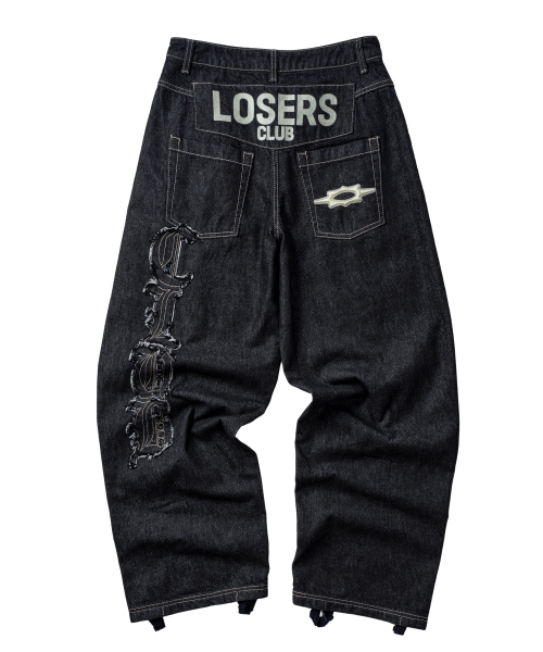 LOSERS CLUB(ルーザーズクラブ)の「ロゴアプリケワイドデニムパンツインディゴ(デニムパンツ・レディース・その他・SMALL/MEDIUM/LARGE/X-LARGE)」の3枚目の写真