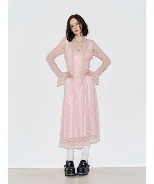 jouetie(ジュエティ)の「フロントリボンレースロングワンピース(ワンピース・レディース・ブラック/オフホワイト/ピンク・FREE)」の5枚目の写真