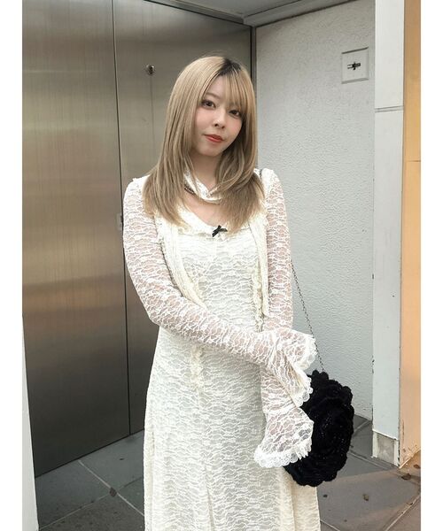 jouetie(ジュエティ)の「フロントリボンレースロングワンピース(ワンピース・レディース・ブラック/オフホワイト/ピンク・FREE)」の14枚目の写真