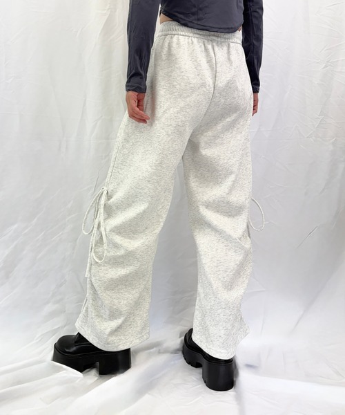 Alite cloth（アリーテクロス）の「サイドシャーリング ワイドスウェットパンツ / ルーズシルエット（スウェットパンツ・レディース・ダークグレー/グレー/ブラック/ライトグレー・S/L/M）」の8枚目の写真