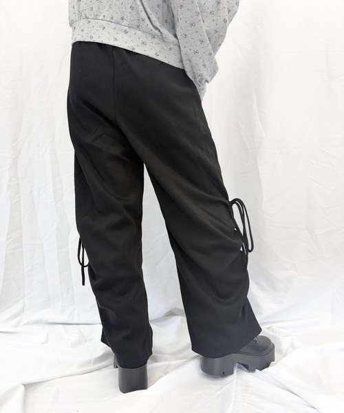 Alite cloth（アリーテクロス）の「サイドシャーリング ワイドスウェットパンツ / ルーズシルエット（スウェットパンツ・レディース・ダークグレー/グレー/ブラック/ライトグレー・S/L/M）」の13枚目の写真