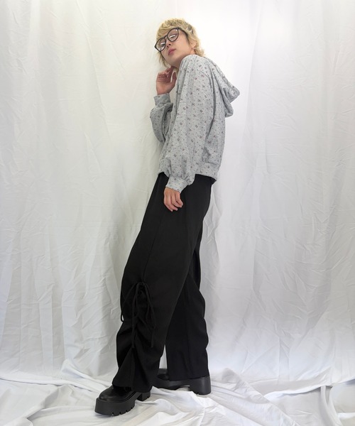 Alite cloth（アリーテクロス）の「サイドシャーリング ワイドスウェットパンツ / ルーズシルエット（スウェットパンツ・レディース・ダークグレー/グレー/ブラック/ライトグレー・S/L/M）」の17枚目の写真