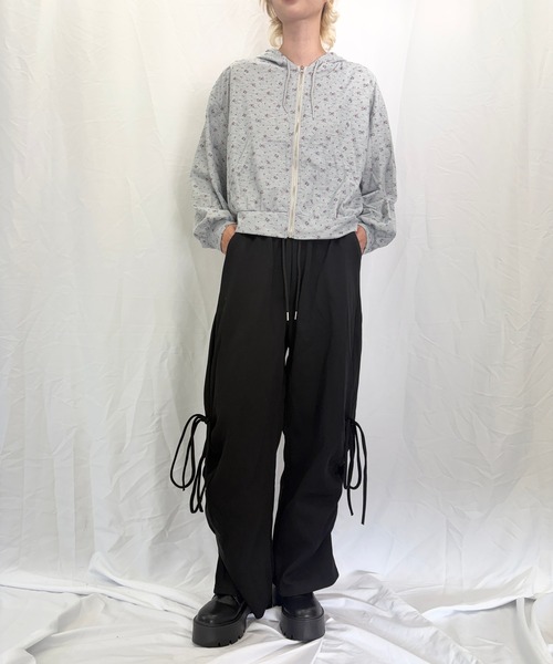 Alite cloth（アリーテクロス）の「サイドシャーリング ワイドスウェットパンツ / ルーズシルエット（スウェットパンツ・レディース・ダークグレー/グレー/ブラック/ライトグレー・S/L/M）」の18枚目の写真