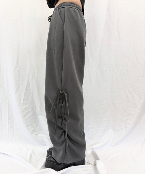 Alite cloth（アリーテクロス）の「サイドシャーリング ワイドスウェットパンツ / ルーズシルエット（スウェットパンツ・レディース・ダークグレー/グレー/ブラック/ライトグレー・S/L/M）」の20枚目の写真
