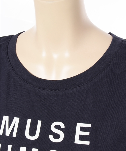 REAL CUBE（リアルキューブ）の「チュールスリーブロゴトップス（タンクトップ・レディース・カーキ/ネイビー/オフホワイト/グレー・M）」の6枚目の写真