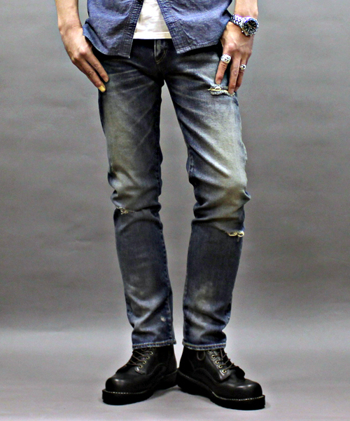 COLLARS（カラーズ）の「【COLLARS/ カラーズ】月本光政着用12.5ozセルビッチストレッチデニム 5ポケットジーンズ（デニムパンツ・メンズ・ライトインディゴブルー・L/M/XL）」の20枚目の写真