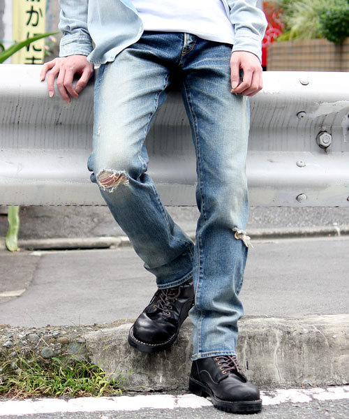 COLLARS（カラーズ）の「【COLLARS/ カラーズ】月本光政着用12.5ozセルビッチストレッチデニム 5ポケットジーンズ（デニムパンツ・メンズ・ライトインディゴブルー・L/M/XL）」の19枚目の写真