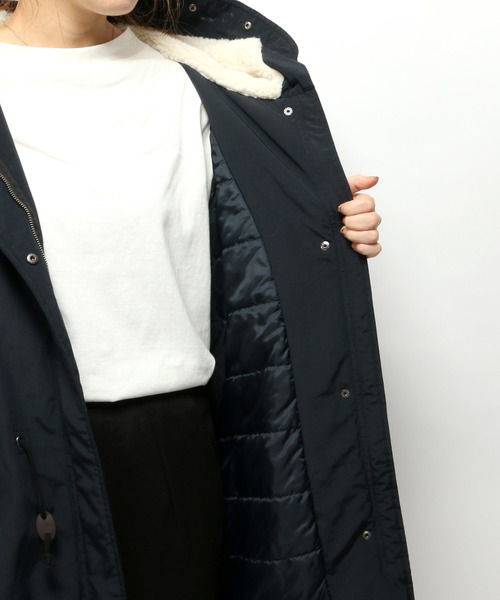 LBC（エルビーシー）の「Eコットンフードボアファーコート（モッズコート・レディース・ネイビー/オリーブ/モカ・MEDIUM/LARGE）」の10枚目の写真