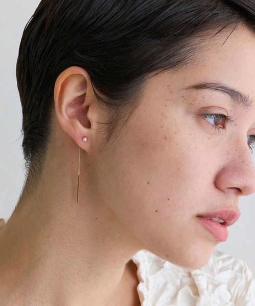 JUPITER（ジュピター）の「【K10】バー＆淡水パールピアス<動画あり>2way（ピアス（両耳用）・レディース・ゴールド・FREE）」の9枚目の写真