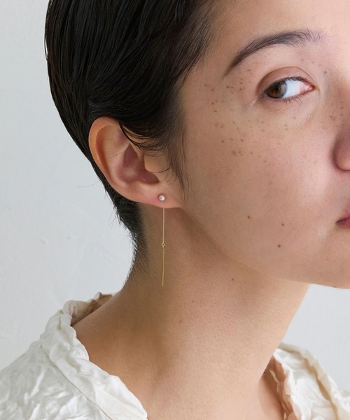 JUPITER（ジュピター）の「【K10】バー＆淡水パールピアス<動画あり>2way（ピアス（両耳用）・レディース・ゴールド・FREE）」の11枚目の写真