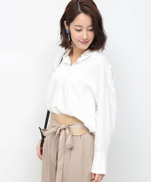 VIS（ビス）の「【2WAY】カシュクールロングカフスシャツ（シャツ/ブラウス・レディース・ホワイト/ベージュ系その他/パープル系その他/サックスブルー/スミクロ・FREE）」の2枚目の写真