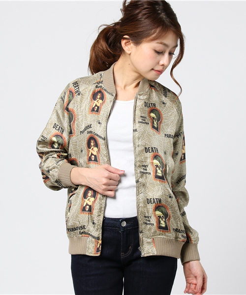 HYSTERIC GLAMOUR（ヒステリックグラマー）の「PARADISE AFTER DARK総柄 フロントZIP JK（ブルゾン・レディース・その他2・SMALL/MEDIUM）」の2枚目の写真