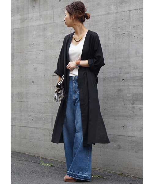 laboratory work(ラボラトリーワーク)の「リネンゆるガウン(その他アウター・レディース・ベージュ/ブラック/カーキ・MEDIUM)」の20枚目の写真