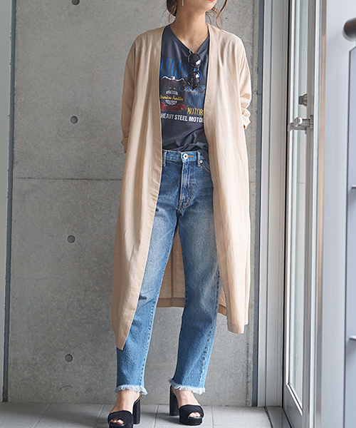 laboratory work(ラボラトリーワーク)の「リネンゆるガウン(その他アウター・レディース・ベージュ/ブラック/カーキ・MEDIUM)」の14枚目の写真