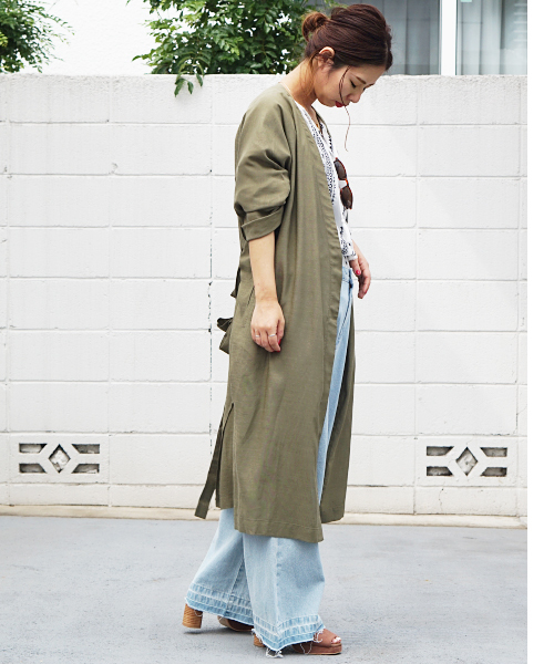 laboratory work(ラボラトリーワーク)の「リネンゆるガウン(その他アウター・レディース・ベージュ/ブラック/カーキ・MEDIUM)」の16枚目の写真