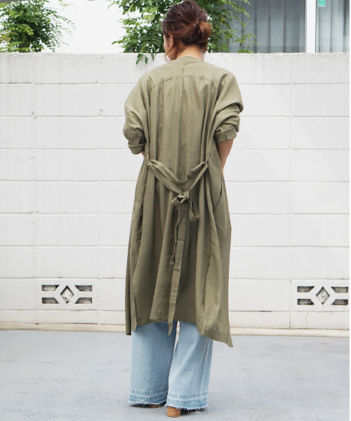 laboratory work(ラボラトリーワーク)の「リネンゆるガウン(その他アウター・レディース・ベージュ/ブラック/カーキ・MEDIUM)」の17枚目の写真
