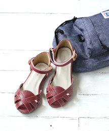 menue（メヌエ）の「キッズ ベルクロ ローウェッジ ストラップ サンダル（サンダル）」