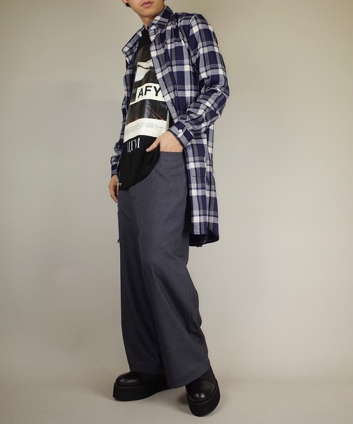 rovtski（ロフトスキー）の「rovtski 【トレンドのワイドパンツ】#355 TRツイルロングガウチョパンツ/LONG GAUCHO/7B17080401（スラックス・メンズ・ネイビー/ブラック/グレー・MEDIUM/LARGE）」の17枚目の写真