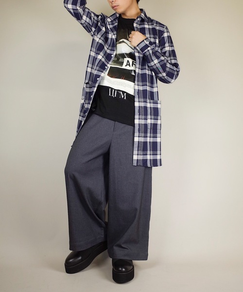 rovtski（ロフトスキー）の「rovtski 【トレンドのワイドパンツ】#355 TRツイルロングガウチョパンツ/LONG GAUCHO/7B17080401（スラックス・メンズ・ネイビー/ブラック/グレー・MEDIUM/LARGE）」の19枚目の写真