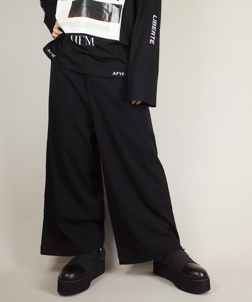 rovtski（ロフトスキー）の「rovtski 【トレンドのワイドパンツ】#355 TRツイルロングガウチョパンツ/LONG GAUCHO/7B17080401（スラックス・メンズ・ネイビー/ブラック/グレー・MEDIUM/LARGE）」の9枚目の写真