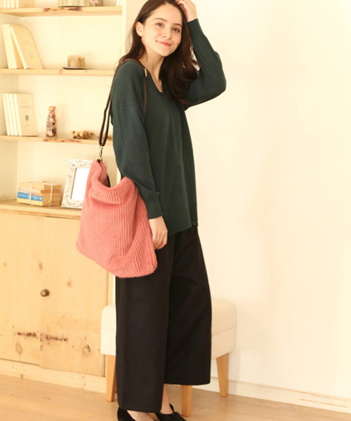 earth music&ecology（アースミュージックアンドエコロジー）の「ベルト付ワイドパンツ（その他パンツ・レディース・キャメル/ネイビー/グレー・FREE）」の13枚目の写真