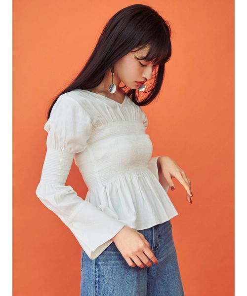 EMODA（エモダ）の「ライトフラワーシャーリングトップス（Tシャツ/カットソー・レディース・ホワイト/ブラック/その他/その他1・FREE）」の11枚目の写真