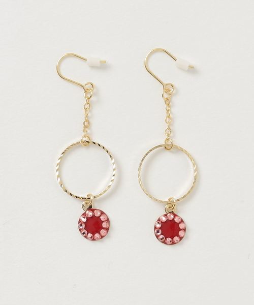 TONE SELECT GOODS(トーンセレクトグッズ)の「【LenO】ラグジュアリーレッドピアス(ピアス(両耳用)・レディース・レッド・FREE)」の1枚目の写真