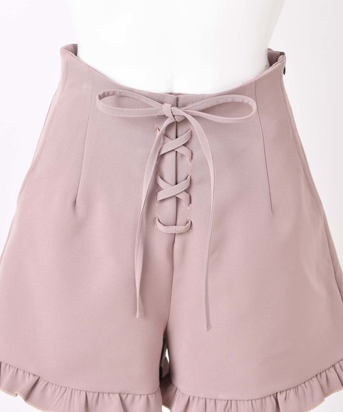 one after another NICE CLAUP（ワンアフターアナザーナイスクラップ）の「フリルレースアップショートパンツ（その他パンツ・レディース・ブラック/モカ/ベージュ/インディゴブルー・FREE）」の19枚目の写真