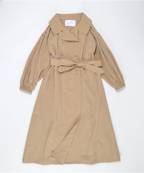 SUPERTHANKS（スーパーサンクス）の「ギャザーロングトレンチコート（トレンチコート・レディース・ブラック/ベージュ・FREE）」の11枚目の写真