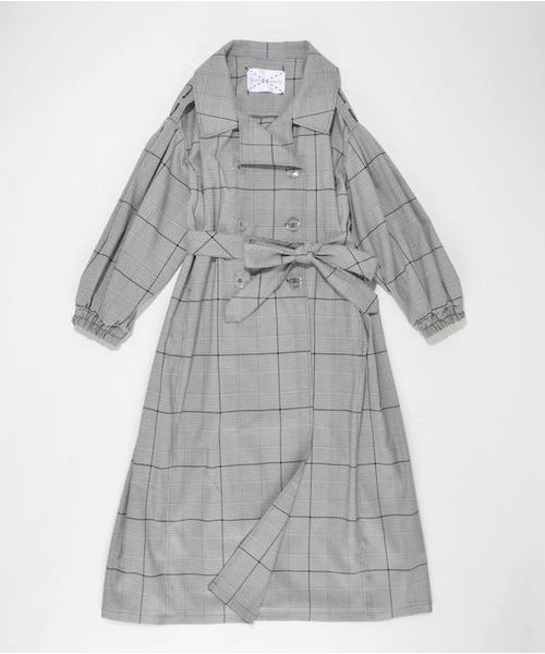 SUPERTHANKS（スーパーサンクス）の「ギャザーロングトレンチコート（トレンチコート・レディース・ブラック/ベージュ・FREE）」の15枚目の写真