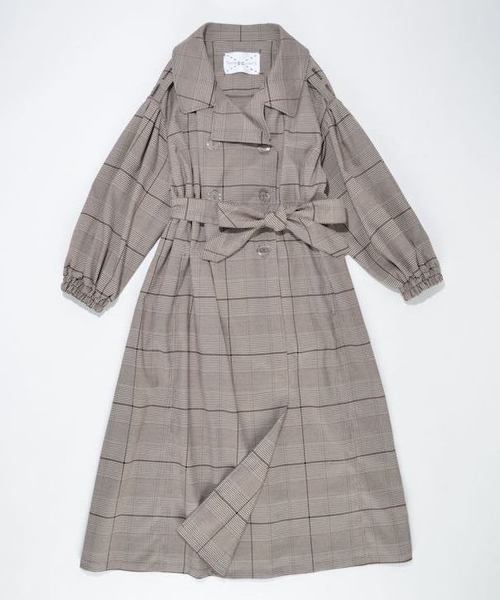 SUPERTHANKS（スーパーサンクス）の「ギャザーロングトレンチコート（トレンチコート・レディース・ブラック/ベージュ・FREE）」の6枚目の写真