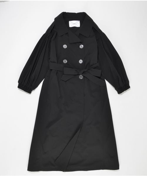 SUPERTHANKS（スーパーサンクス）の「ギャザーロングトレンチコート（トレンチコート・レディース・ブラック/ベージュ・FREE）」の17枚目の写真