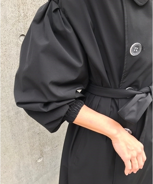 SUPERTHANKS（スーパーサンクス）の「ギャザーロングトレンチコート（トレンチコート・レディース・ブラック/ベージュ・FREE）」の21枚目の写真