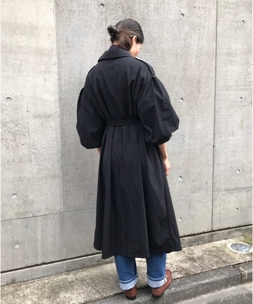 SUPERTHANKS（スーパーサンクス）の「ギャザーロングトレンチコート（トレンチコート・レディース・ブラック/ベージュ・FREE）」の22枚目の写真