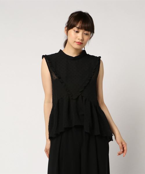 YECCA VECCA（イェッカヴェッカ）の「・フリルノースリーブブラウス（シャツ/ブラウス・レディース・ホワイト/イエロー/ブルー/ブラック・FREE）」の14枚目の写真