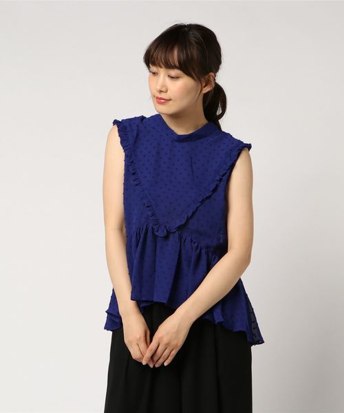 YECCA VECCA（イェッカヴェッカ）の「・フリルノースリーブブラウス（シャツ/ブラウス・レディース・ホワイト/イエロー/ブルー/ブラック・FREE）」の17枚目の写真